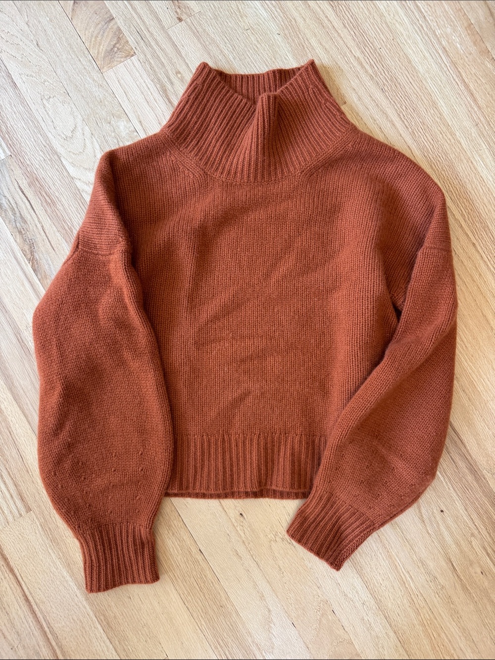 NAADAM Rust High-Neck Wool Blend Sweater